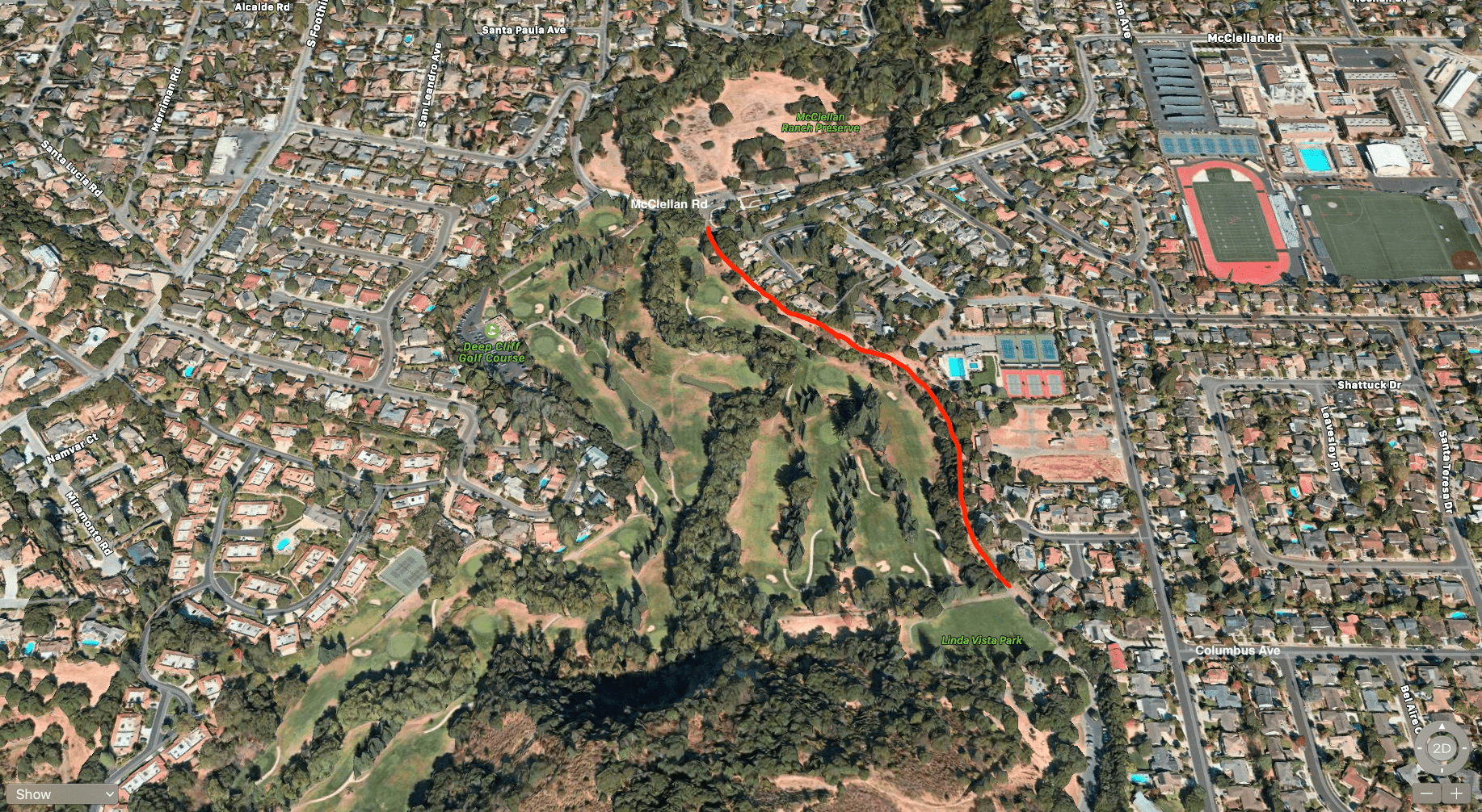 Map of Linda Vista Trail